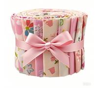 CraftsFabrics 6.5 * 50cm Wide 40pcs Pre-Cut Pink Floral Printed Quilting Fabric Roll 100% Cotton for Quilting, Scrapbooking, Sewing, Crafts, Patchwork