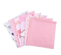 CraftsFabrics 6Pcs Multi-Color Cute Digitally Printed Designs 25x25cm Wide Fat Quarters Bundle 100% Cotton Precut Squares for Quilting, Arts, Crafts, DIY Projects