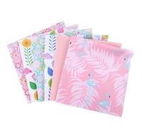 CraftsFabrics 6Pcs Multi-Color Cute Digitally Printed Designs 25x25cm Wide Fat Quarters Bundle 100% Cotton Precut Squares for Quilting, Arts, Crafts, DIY Projects