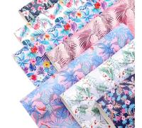 CraftsFabrics 7pcs 8"x12" Pineapple Floral Printed Synthetic Vinyl PVC Faux Leather Sheets Bundle A4 for Bows Earrings Crafts, DIY Projects
