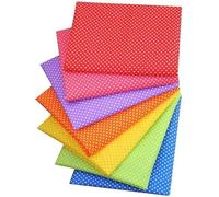 CraftsFabrics 7pcs/ Lot (16'' x 20'') Polka Dot Fat Quarters Bundle 100% Cotton Precut Craft Fabric Squares for DIY Sewing, Quilting, Scrapbooking, Patchwork, Baby Clothing