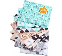 CraftsFabrics 8pcs 40cmx 50cm Cartoon Animals Children's Fat Quarters Bundle 100% Cotton Fabric for Quilting, Scrapbooking, Sewing, Patchwork, Arts & Crafts, Baby Clothing, DIY Projects