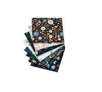 CraftsFabrics 8pcs 40x50cm Cartoon Safari Jungle Animals Children's Fat Quarters Bundle 100% Cotton Fabric Squares for Quilting, Scrapbooking, Patchwork, Nursery Clothing