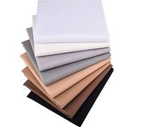 CraftsFabrics 8pcs 50x40cm Plain Solid Color Twill Fat Quarters Bundle 100% Cotton Precut Craft Fabric Squares for Quilting, Arts, Crafts, DIY Projects