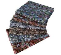 CraftsFabrics 8Pcs Green Floral Fabric Bundles 100% Cotton 20x25cm Wide Printed Fabric for DIY, Sewing, Quilting, Kid's Craft