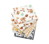 CraftsFabrics 8pcs/Lot 50cmx40cm Teddy Joy Fat Quarters Bundle 100% Cotton Precut Craft Fabric Squares for Quilting, Arts, Crafts, DIY Projects