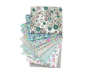 CraftsFabrics 9pcs 50cmx50cm Green Floral Fat Quarters Fabric Bundles Pre-Cut 100% Cotton for Patchwork, Quilting, Sewing DIY Arts & Crafts Projects