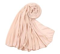 CraftsFabrics Beige Color 180cm x 80cm Women Comfort Cotton Hijab Scarf High Stretch Muslim Shawl Jersey Hijab Headwrap