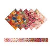 CraftsFabrics Bloom Brush 40Pcs Charm Pack 100% Cotton 5″x5″ Pre-Cut Fabric for Quilting, Sewing, Arts & Crafts, Patchwork