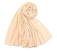 CraftsFabrics Cream Color 180cm x 80cm Women Comfort Cotton Hijab Scarf High Stretch Muslim Shawl Jersey Hijab Headwrap