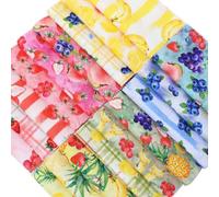 CraftsFabrics Fruit Fiesta 40Pcs Charm Pack 100% Cotton 5″ Square Fabric for Quilting, Scrapbooking, Sewing, Arts & Crafts, Patchwork