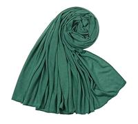 CraftsFabrics Green Color 180cm x 80cm Women Comfort 100% Polyester Hijab Scarf High Stretch Muslim Shawl Jersey Hijab Headwrap