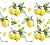 CraftsFabrics Lemon Digital Cotton Fabric - 100% Cotton, 115 GSM Ideal for Crafts, Quilting and Dressmaking; Sold by Metre