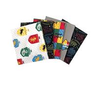 CraftsFabrics Mystical Houses Harry Potter - Fat Quarters 5 Pack (100% Cotton, Genuine Licensed Fabric, Ideal for Crafts)
