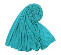 CraftsFabrics Peacock Blue Color 180cm x 80cm Women Comfort 100% Polyester 85 GSM Hijab Scarf High Stretch Muslim Shawl Jersey Hijab Headwrap