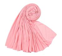 CraftsFabrics Pink Color 180cm x 80cm Women Comfort Cotton Hijab Scarf High Stretch Muslim Shawl Jersey Hijab Headwrap