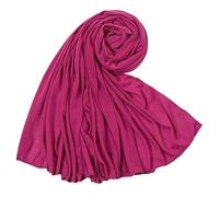 CraftsFabrics Purple Red Color 180cm x 80cm Women Comfort Cotton Hijab Scarf High Stretch Muslim Shawl Jersey Hijab Headwrap
