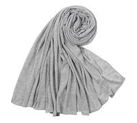 CraftsFabrics Silver Color 180cm x 80cm Women Comfort 100% Polyester 85 GSM Hijab Scarf High Stretch Muslim Shawl Jersey Hijab Headwrap