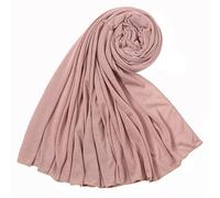 CraftsFabrics Skin Pink Color 180cm x 80cm Women Comfort Cotton Hijab Scarf High Stretch Muslim Shawl Jersey Hijab Headwrap
