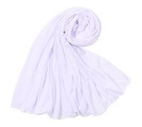 CraftsFabrics White 180cm x 80cm Women Comfort Cotton Hijab Scarf High Stretch Muslim Shawl Jersey Hijab Headwrap