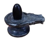craftslook 3" inch Narmada Shiva Lingam Shivling with 7x3 inch Black Marble Yoni Base ~ Fountain Jaladhari
