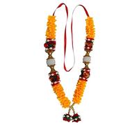 craftslook Artificial Flowers Ribbon Garland Mala 12" inch | Necklace Garland Mala for Diwali Puja Idol God Worship Articles | for Photo Frame