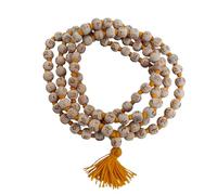 craftslook Hare Rama 108 Tulsi Holy Basil Kadam Hand Knotted Mala - Engraved Hare Rama Japa Mala Beads Necklace for Prayer, Yoga, Meditation, 10mm Rosary Spiritual Beads