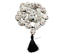 CraftsLook Natural Goddess Kali Mund Mala Necklace - Skeleton Necklace, Mahakali Skull Mala Beads - White Color, Marble, No Gemstone