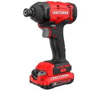 Craftsman 1/4 Cordless Impact Driver with 2Ah Lithium-Ion Battery, Charger and PH2 Screwdriver Bit, LED Light, High Torque, Variable Speed, 2900 RPM (CMCF801D1)