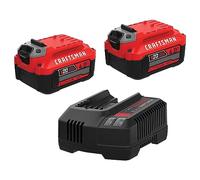 CRAFTSMAN 20-Volt Power Tool Battery 2-Pack, Lithium-ion with Charger (CMCB204-2CK)