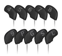 Craftsman Golf 10pcs/set Black Iron Headcover Set Suitable for Right and Left Handed Golfer with Large and Clear Gray No.