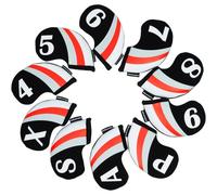 CRAFTSMAN GOLF 10pcs/Set Black Red White Neoprene Iron Headcover Set with Large No. for All Brands Callaway,Ping,Taylormade,Cobra Etc.