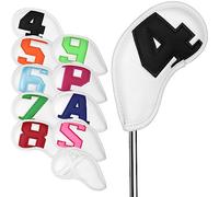 Craftsman Golf 10pcs/set White Magnetic Iron Headcover with Large Colorful No. on Both Sides