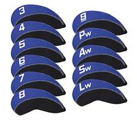 CRAFTSMAN GOLF 11pcs/Set Black and Blue Neoprene Iron Headcover Set with Large No. for All Brands Callaway,Ping,Taylormade,Cobra Etc.