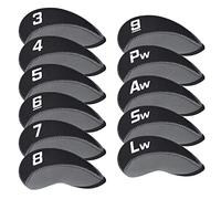 CRAFTSMAN GOLF 11pcs/Set Black and Grey Neoprene Iron Headcover Set with Large No. for All Brands Callaway,Ping,Taylormade,Cobra Etc.