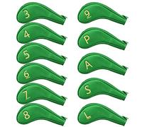 Craftsman Golf 11pcs/Set Golf Club Sock Iron Head Covers Headcover with No. on Both Sides for Right and Left Handed Golfer Zipper Closure Black & Blue