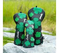 Craftsman Golf Black Clover Golf Club Cover for Woods and Driver Hybrids Travel Protector