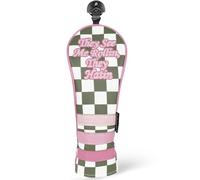 Craftsman Golf Club Cover Green&White Checkered Hybrid Headcover Utility Golf Club Head Cover 3 4 5 7 Wood Headcover for Women