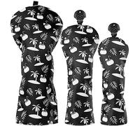 CRAFTSMAN Golf Club Head Cover 3 Pack Golf Club Headcovers for Driver Woods Hybrirds Palm Tree Coconut