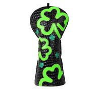 Craftsman Golf Crocodile Pattern Leather Green Clover Black Driver Cover Headcover Protector Fit up to 460cc Head