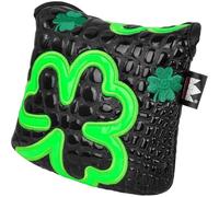 Craftsman Golf Crocodile Pattern Leather Green Clover Black Mallet Putter Headcover Cover For Taylormade Spider Magnetic Closure