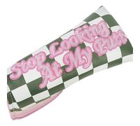 Craftsman Golf Green&White Checkered Putter Headcover Blade Putter Cover Golf Club Headcover Putter Cover for Woman Pink Lettering Fits for Ping Scotty Cameron
