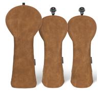 Craftsman Golf Rustic Vintage Brown Matte Soft Golf Headcover Head Cover Protector for Fairway Woods and Driver