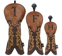 Craftsman Golf Western Cowboy Brown Leather Driver Fairway Wood Putter Head Cover Headcover Protector