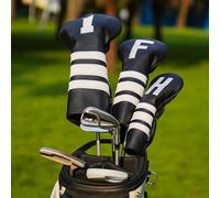 Craftsman Golf White and Black Stripes Driver Cover Fairway Wood Hybrids Rescue Headcover Gift for Men Women