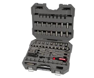 CRAFTSMAN Overdrive 99-Piece Gunmetal Chrome Mechanics Tool Set, Standard SAE/Metric Socket Set, with Hard Case (CMMT99099)