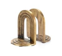 CRAFTSMAN ROAD Brick Arch Bookends Set, Antique Brass Book Ends, 2 Decorative Bookends for Shelves or Bookcase, Cast Iron Bookends, Stylish Brass Bookends, Non-Skid Anti-Slip Heavy Bookends