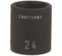 CRAFTSMAN Shallow Impact Socket, Metric, 1/2" Drive, 24mm (CMMT15870)