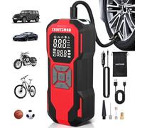 Craftsman Tire Inflator Portable Air Compressor - 20V Cordless Air Pump for Car Tires, 150PSI Upgrade High-Capacity Battery, Auto Shutoff Portable Tire Inflator for Car, LED Gauge & 12V DC Corded