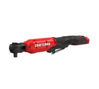 Craftsman V20 CMCF935B Wireless Ratchet Wrench, 3/8 Inch Ratchet in Various Sizes, 1/4 and 1/2 Interchangeable Anvil, LED Light, 12 Metre Torque, 300 RPM, Battery Not Included